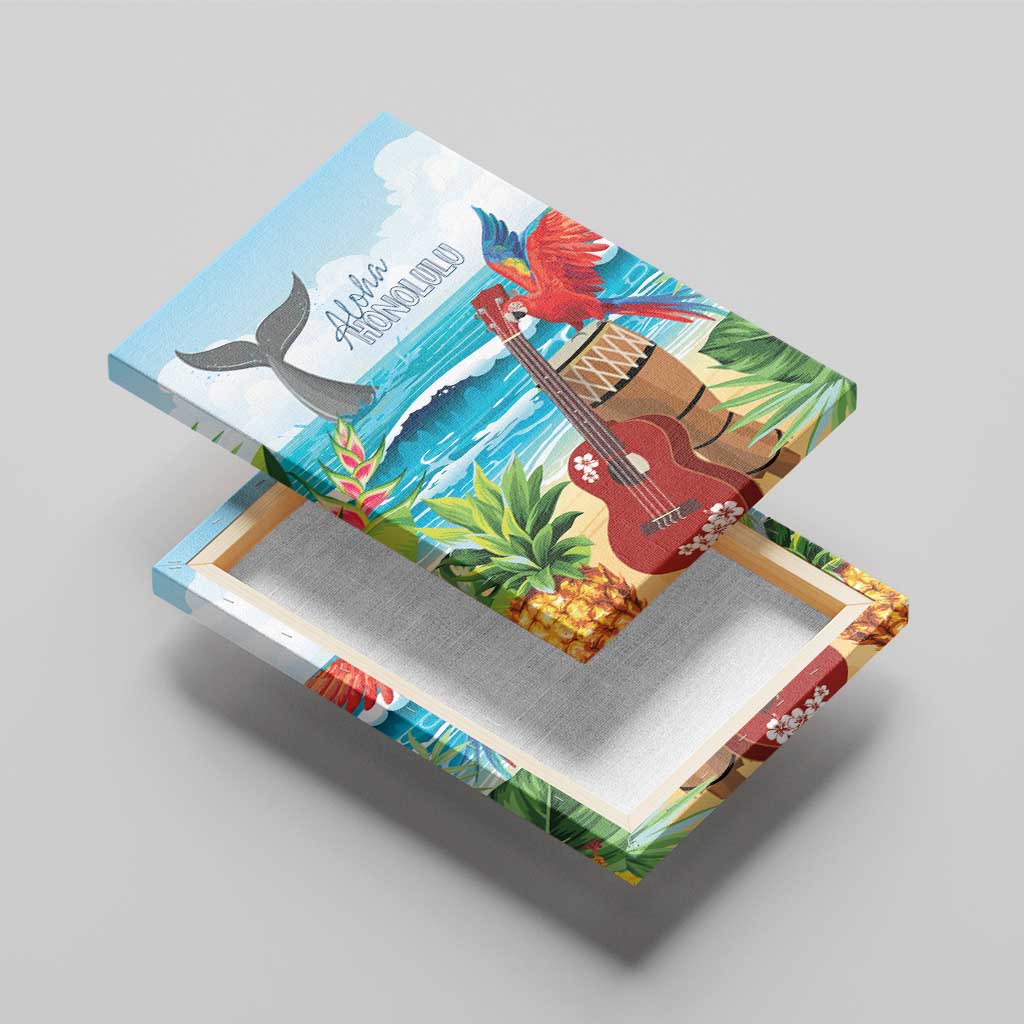 Aloha Honolulu Festival Canvas Wall Art Ukulele By The Shore LT7 - Polynesian Pride