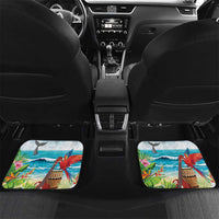 Aloha Honolulu Festival Car Mats Ukulele By The Shore LT7 Set 2pcs - Back Art - Polynesian Pride