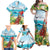 Aloha Honolulu Festival Family Matching Off Shoulder Maxi Dress and Hawaiian Shirt Ukulele By The Shore