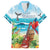 Aloha Honolulu Festival Family Matching Puletasi and Hawaiian Shirt Ukulele By The Shore
