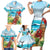 Aloha Honolulu Festival Family Matching Short Sleeve Bodycon Dress and Hawaiian Shirt Ukulele By The Shore