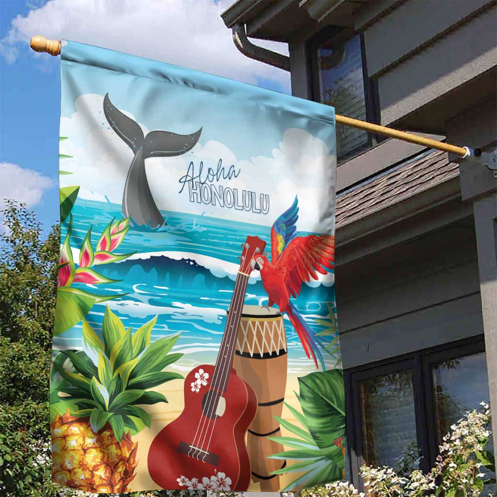 Aloha Honolulu Festival Garden Flag Ukulele By The Shore LT7 - Polynesian Pride