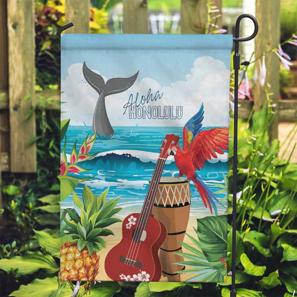 Aloha Honolulu Festival Garden Flag Ukulele By The Shore LT7 Garden Flag Art - Polynesian Pride