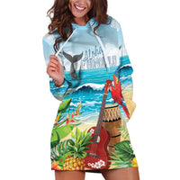 Aloha Honolulu Festival Hoodie Dress Ukulele By The Shore LT7 Art - Polynesian Pride
