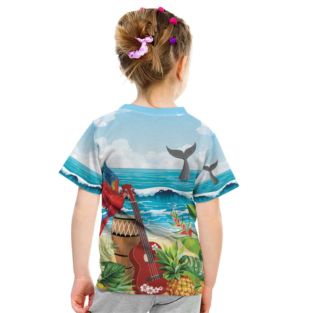 Aloha Honolulu Festival Kid T Shirt Ukulele By The Shore