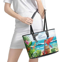 Aloha Honolulu Festival Leather Tote Bag Ukulele By The Shore LT7 - Polynesian Pride