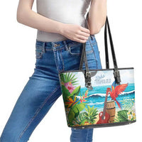 Aloha Honolulu Festival Leather Tote Bag Ukulele By The Shore LT7 - Polynesian Pride