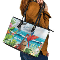 Aloha Honolulu Festival Leather Tote Bag Ukulele By The Shore LT7 - Polynesian Pride