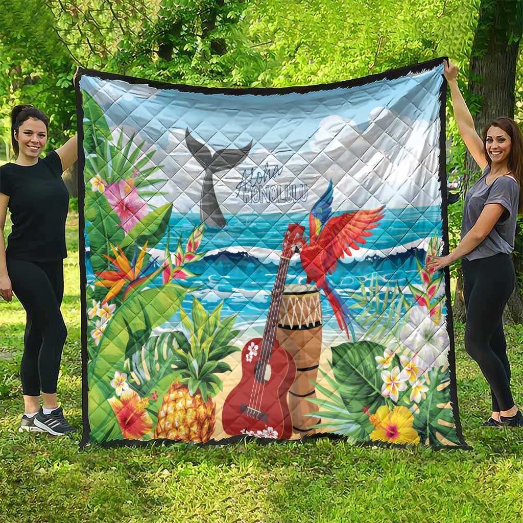 Aloha Honolulu Festival Quilt Ukulele By The Shore