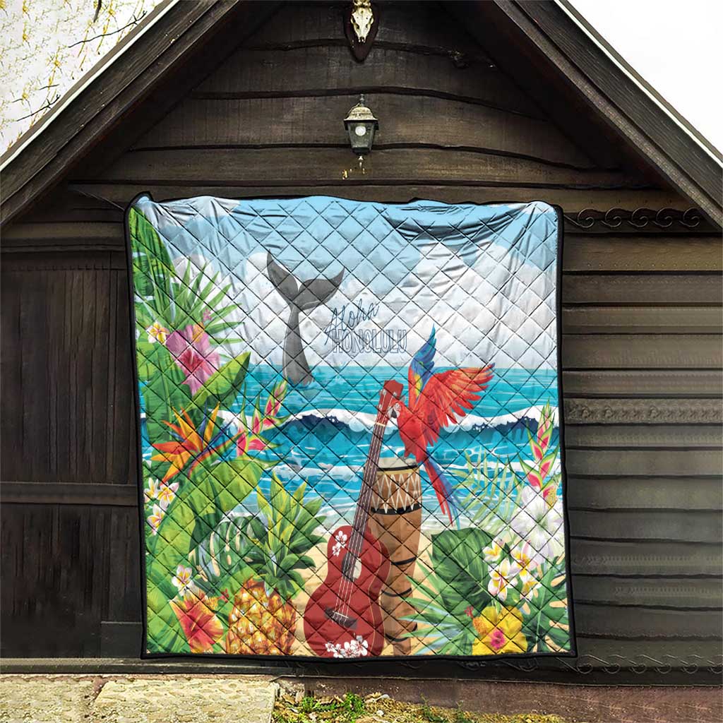 Aloha Honolulu Festival Quilt Ukulele By The Shore