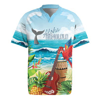 Aloha Honolulu Festival Rugby Jersey Ukulele By The Shore