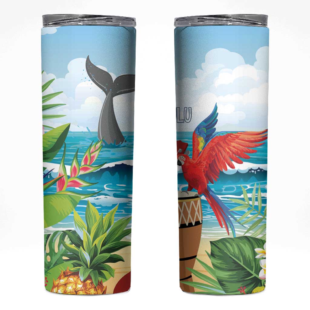 Aloha Honolulu Festival Skinny Tumbler Ukulele By The Shore