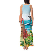 Aloha Honolulu Festival Tank Maxi Dress Ukulele By The Shore LT7 - Polynesian Pride