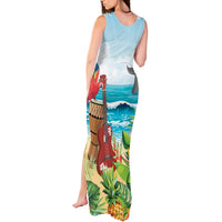 Aloha Honolulu Festival Tank Maxi Dress Ukulele By The Shore LT7 - Polynesian Pride
