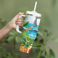 Aloha Honolulu Festival Tumbler With Handle Ukulele By The Shore LT7 - Polynesian Pride