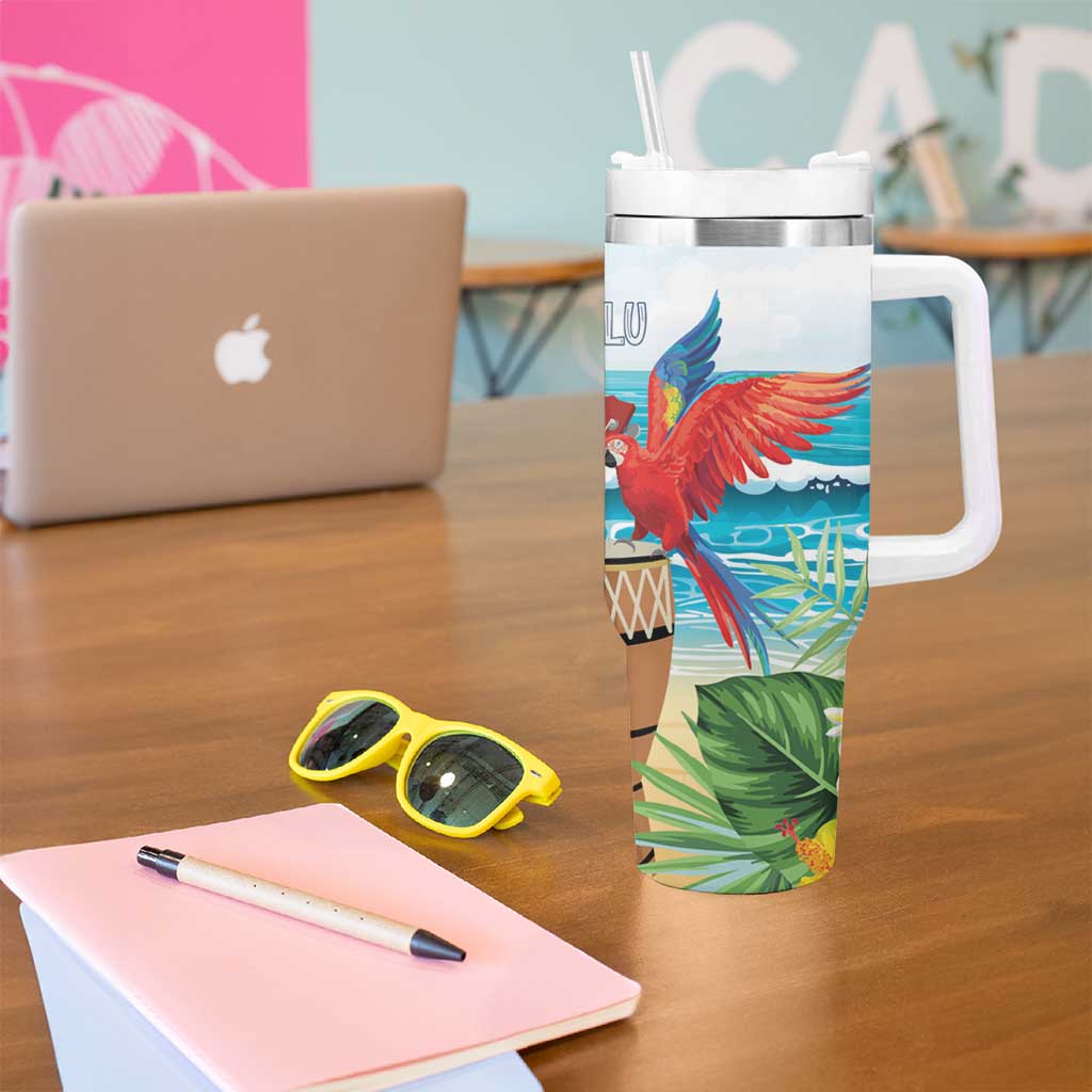 Aloha Honolulu Festival Tumbler With Handle Ukulele By The Shore LT7 - Polynesian Pride