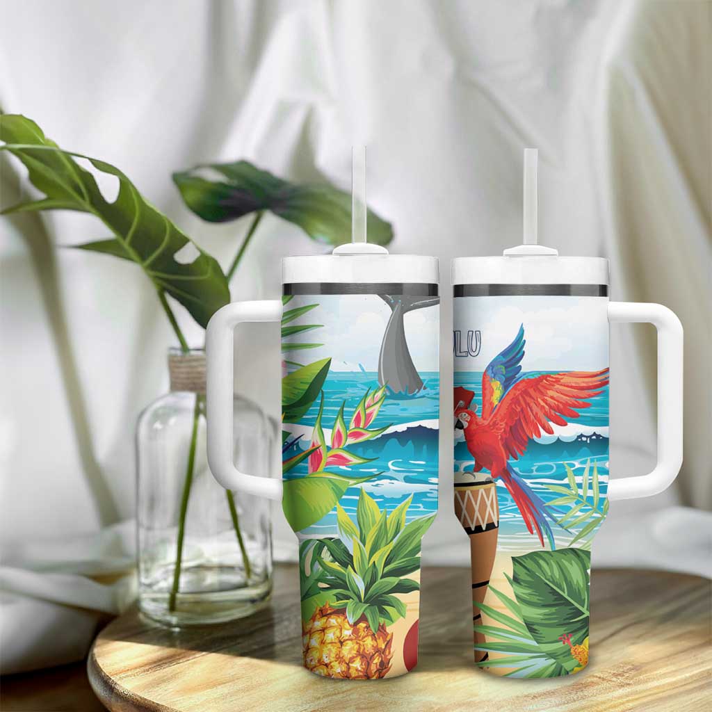 Aloha Honolulu Festival Tumbler With Handle Ukulele By The Shore LT7 - Polynesian Pride