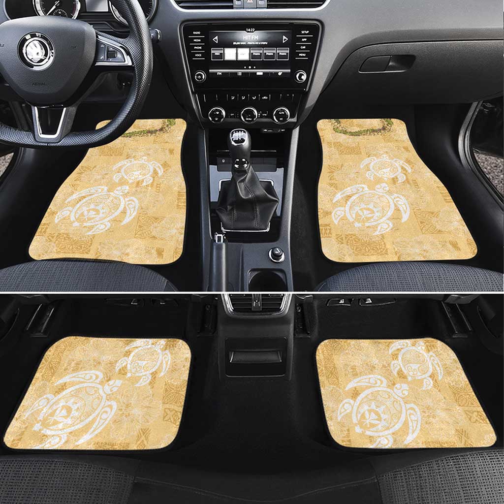 Aloha Honolulu Festival Car Mats Hawaii Kapa Mix Flowers Lei