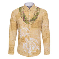 Aloha Honolulu Festival Family Matching Mermaid Dress and Hawaiian Shirt Hawaii Kapa Mix Flowers Lei