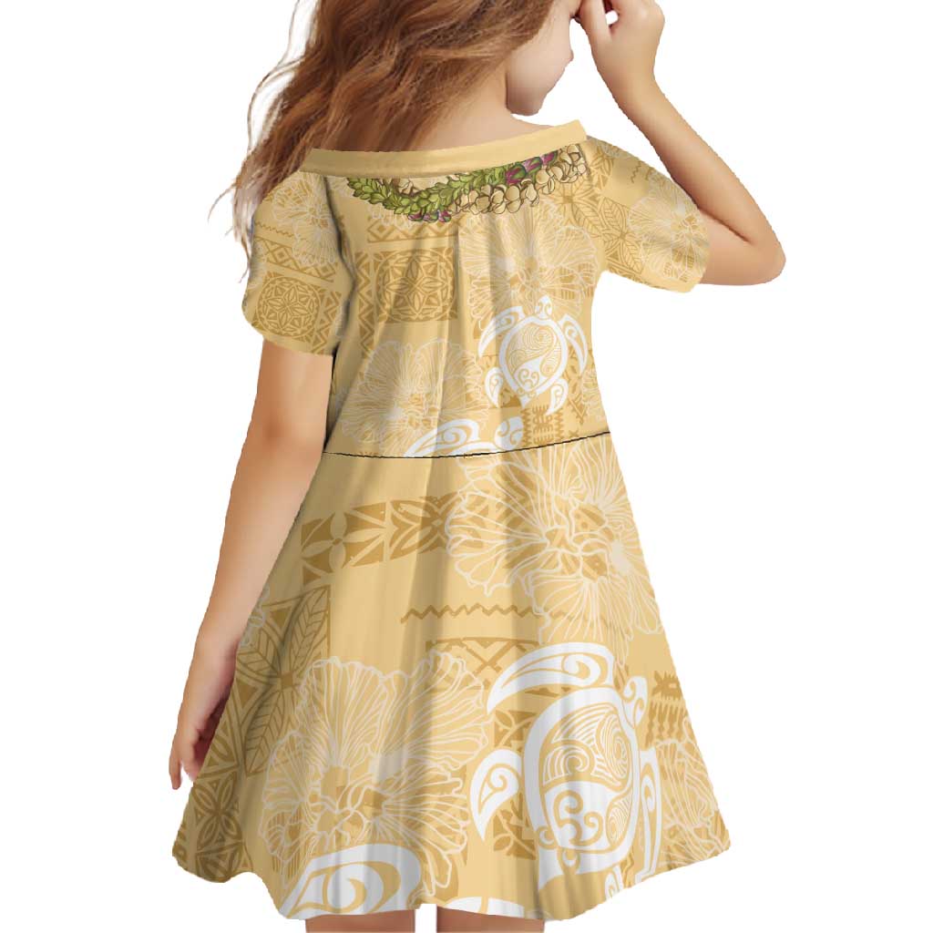 Aloha Honolulu Festival Family Matching Short Sleeve Bodycon Dress and Hawaiian Shirt Hawaii Kapa Mix Flowers Lei