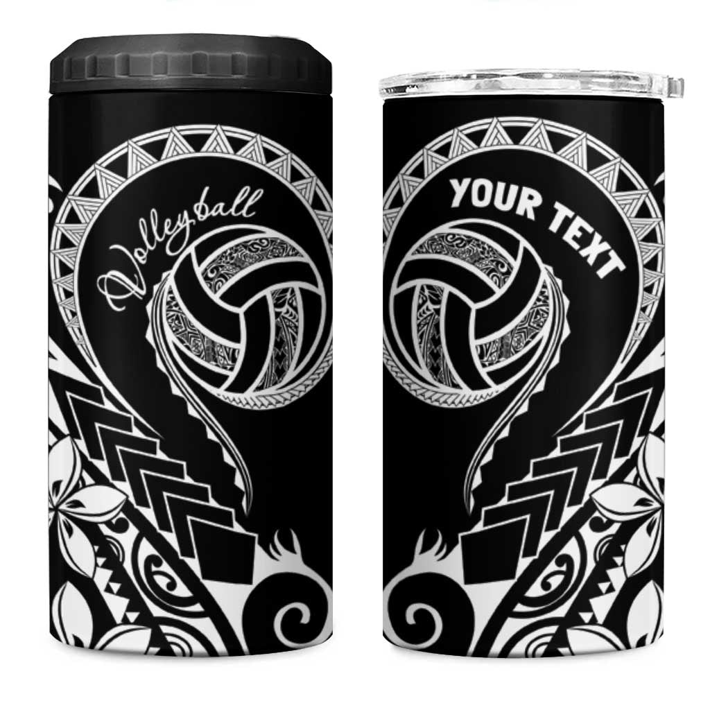 Polynesia Beach Volleyball Personalized 4 in 1 Can Cooler Tumbler Basic LT7 One Size: 16 oz Black - Polynesian Pride