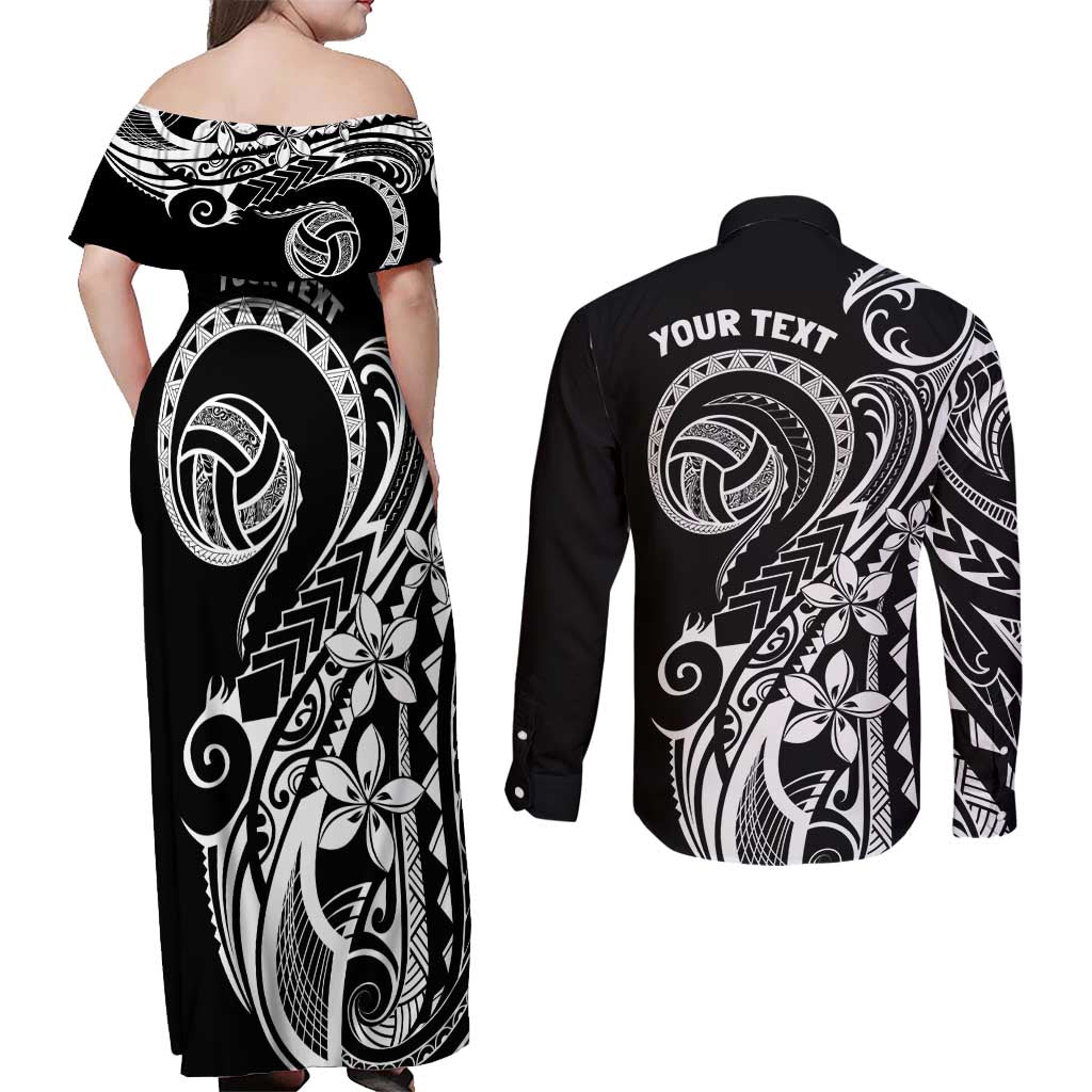 Polynesia Beach Volleyball Personalized Couples Matching Off Shoulder Maxi Dress and Long Sleeve Button Shirt Basic LT7 - Polynesian Pride