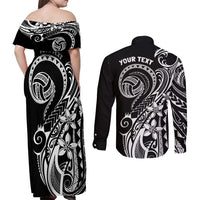 Polynesia Beach Volleyball Personalized Couples Matching Off Shoulder Maxi Dress and Long Sleeve Button Shirt Basic LT7 - Polynesian Pride