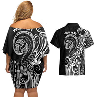 Polynesia Beach Volleyball Personalized Couples Matching Off Shoulder Short Dress and Hawaiian Shirt Basic LT7 - Polynesian Pride