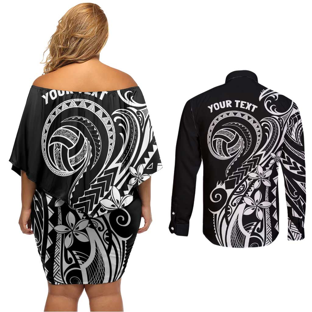 Polynesia Beach Volleyball Personalized Couples Matching Off Shoulder Short Dress and Long Sleeve Button Shirt Basic LT7 - Polynesian Pride