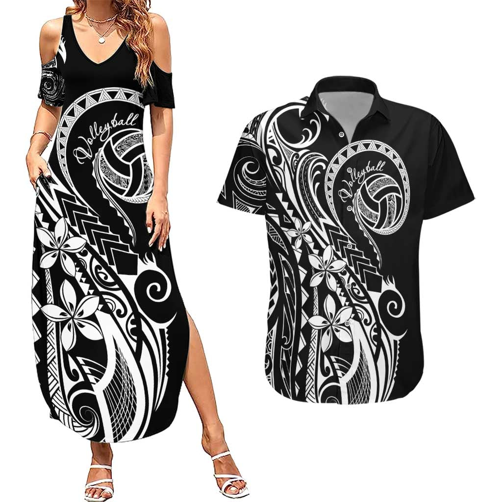 Polynesia Beach Volleyball Personalized Couples Matching Summer Maxi Dress and Hawaiian Shirt Basic LT7 Black - Polynesian Pride