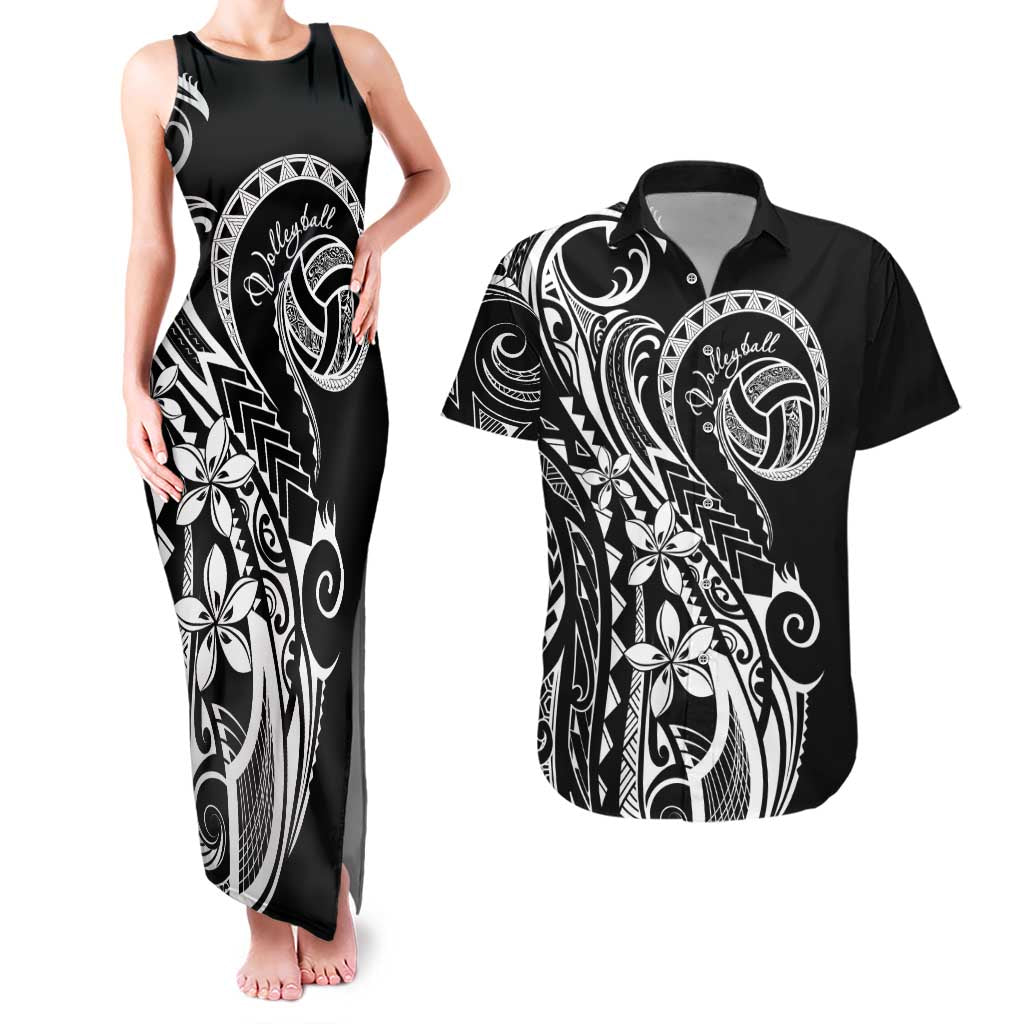 Polynesia Beach Volleyball Personalized Couples Matching Tank Maxi Dress and Hawaiian Shirt Basic LT7 Black - Polynesian Pride
