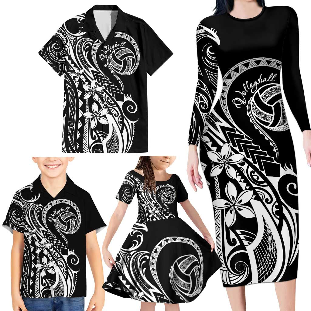 Polynesia Beach Volleyball Personalized Family Matching Long Sleeve Bodycon Dress and Hawaiian Shirt Basic