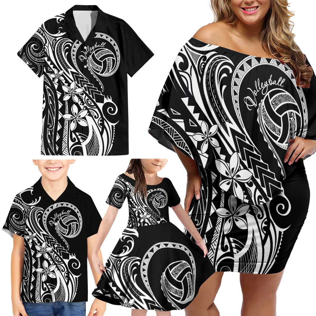 Polynesia Beach Volleyball Personalized Family Matching Off Shoulder Short Dress and Hawaiian Shirt Basic