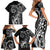 Polynesia Beach Volleyball Personalized Family Matching Short Sleeve Bodycon Dress and Hawaiian Shirt Basic