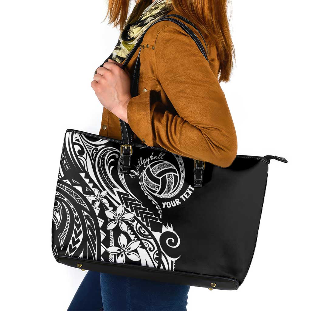 Polynesia Beach Volleyball Personalized Leather Tote Bag Basic LT7 Black - Polynesian Pride