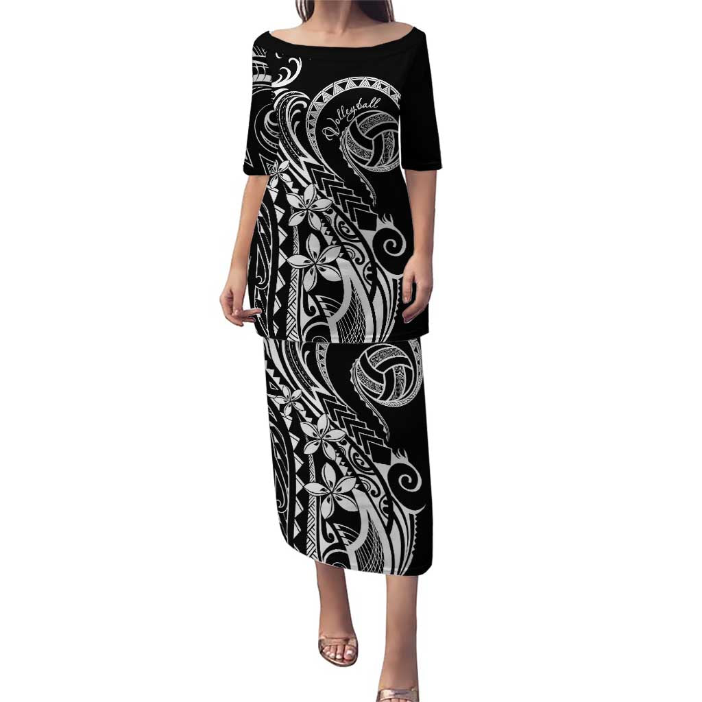 Polynesia Beach Volleyball Personalized Puletasi Basic LT7 Long Dress Black - Polynesian Pride