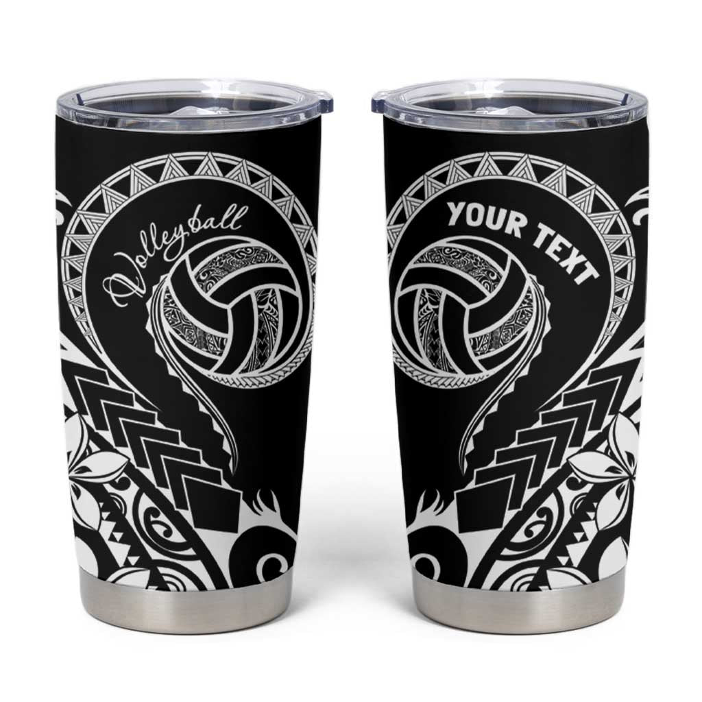 Polynesia Beach Volleyball Personalized Tumbler Cup Basic LT7 Black - Polynesian Pride