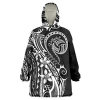 Polynesia Beach Volleyball Personalized Wearable Blanket Hoodie Basic LT7 One Size Black - Polynesian Pride