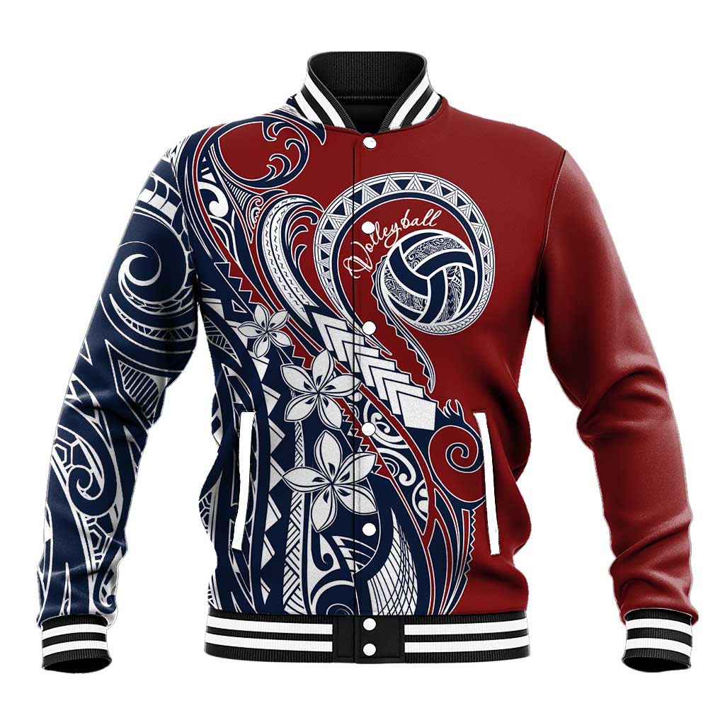 Polynesia Beach Volleyball Personalized Baseball Jacket Special LT7 Unisex Red Blue - Polynesian Pride