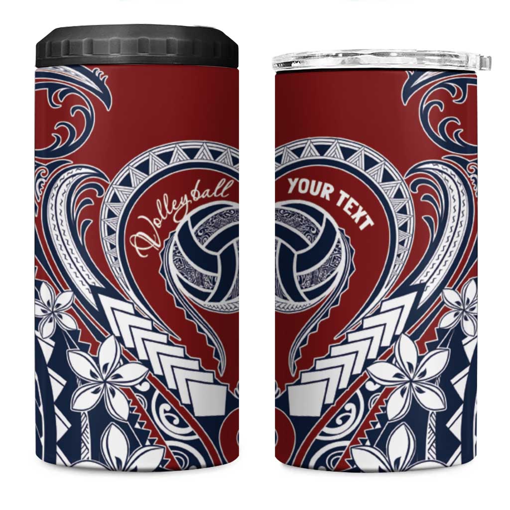 Polynesia Beach Volleyball Personalized 4 in 1 Can Cooler Tumbler Special LT7 One Size: 16 oz Red Blue - Polynesian Pride