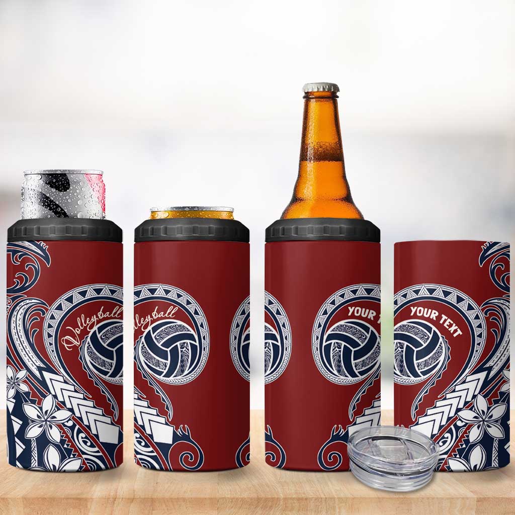 Polynesia Beach Volleyball Personalized 4 in 1 Can Cooler Tumbler Special LT7 - Polynesian Pride