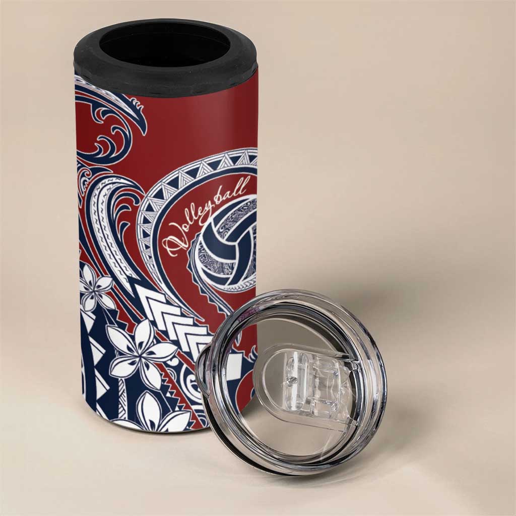 Polynesia Beach Volleyball Personalized 4 in 1 Can Cooler Tumbler Special LT7 - Polynesian Pride