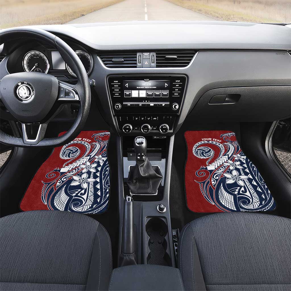 Polynesia Beach Volleyball Personalized Car Mats Special LT7 Set 2pcs - Front Red Blue - Polynesian Pride