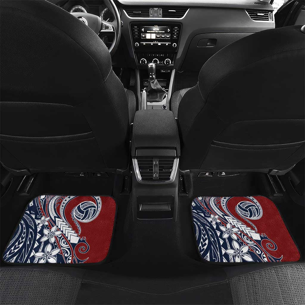 Polynesia Beach Volleyball Personalized Car Mats Special LT7 Set 2pcs - Back Red Blue - Polynesian Pride