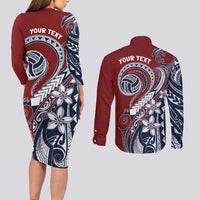Polynesia Beach Volleyball Personalized Couples Matching Long Sleeve Bodycon Dress and Long Sleeve Button Shirt Special LT7 - Polynesian Pride