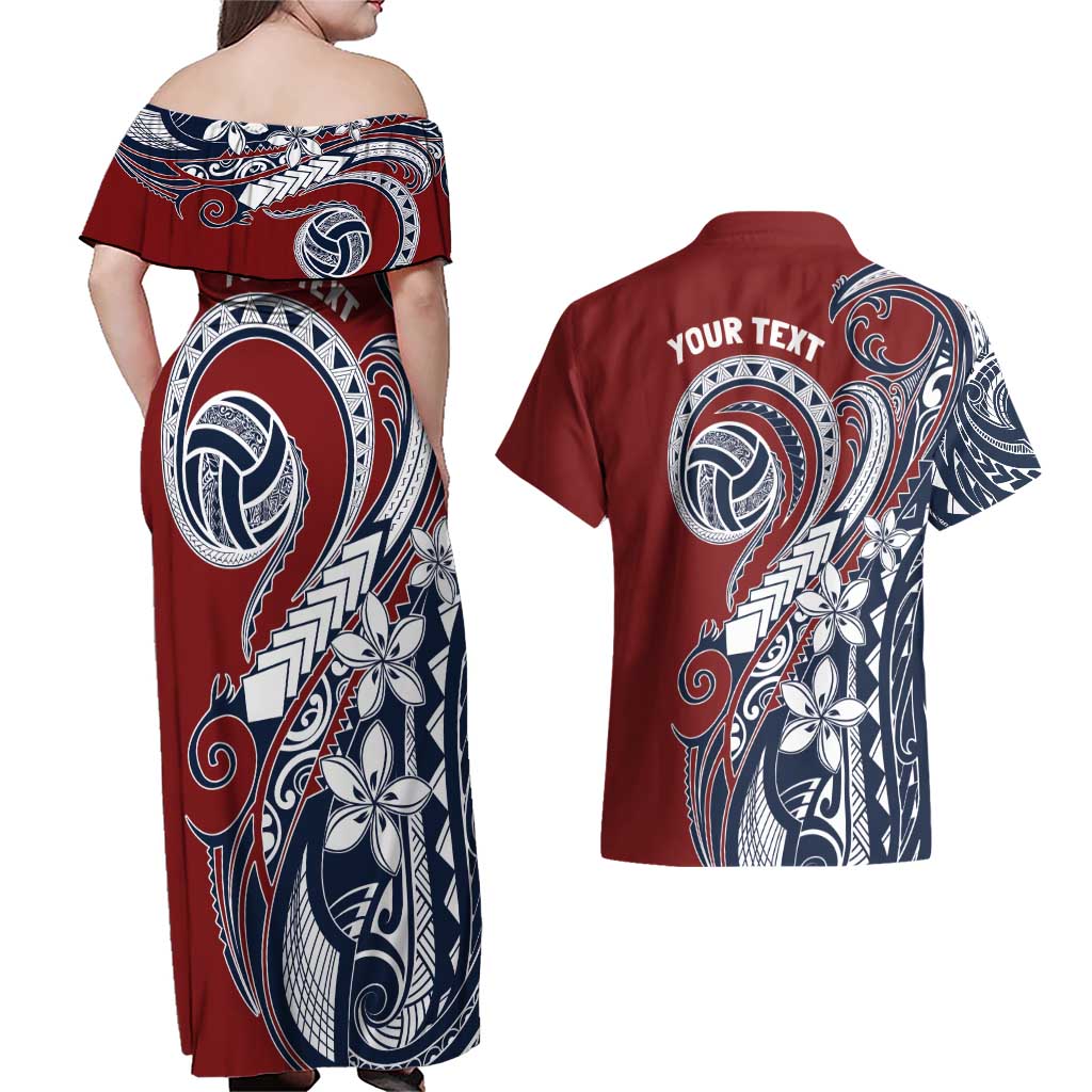 Polynesia Beach Volleyball Personalized Couples Matching Off Shoulder Maxi Dress and Hawaiian Shirt Special LT7 - Polynesian Pride