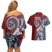 Polynesia Beach Volleyball Personalized Couples Matching Off Shoulder Short Dress and Hawaiian Shirt Special LT7 - Polynesian Pride