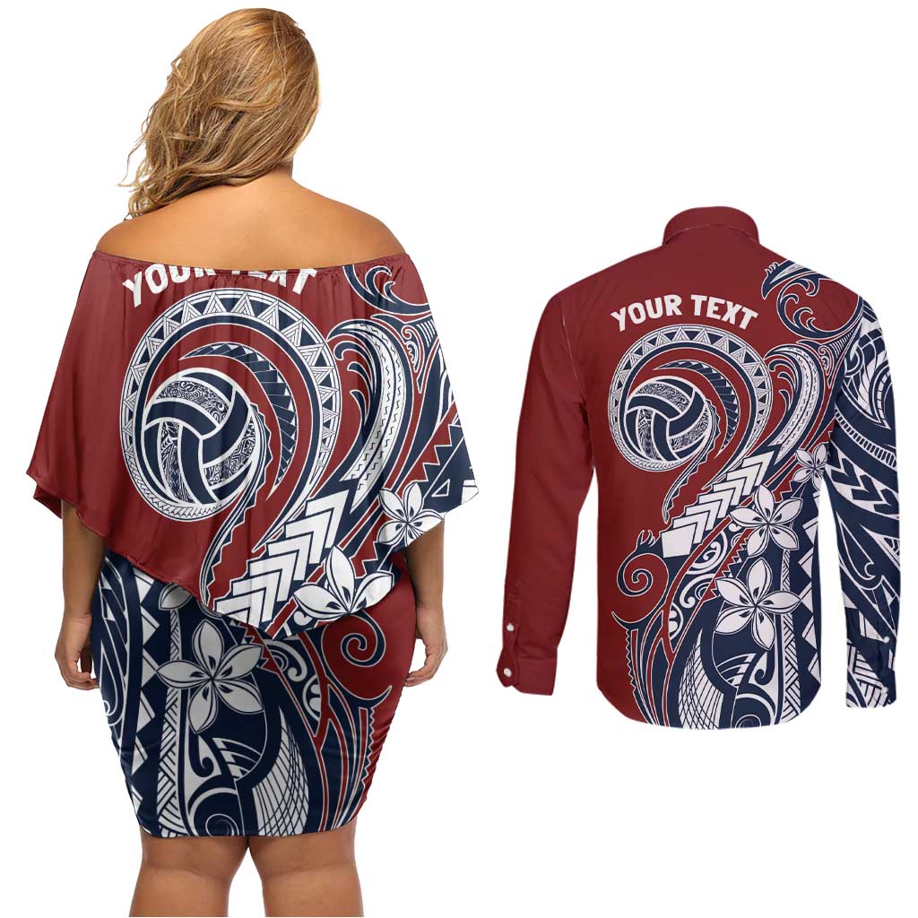 Polynesia Beach Volleyball Personalized Couples Matching Off Shoulder Short Dress and Long Sleeve Button Shirt Special LT7 - Polynesian Pride