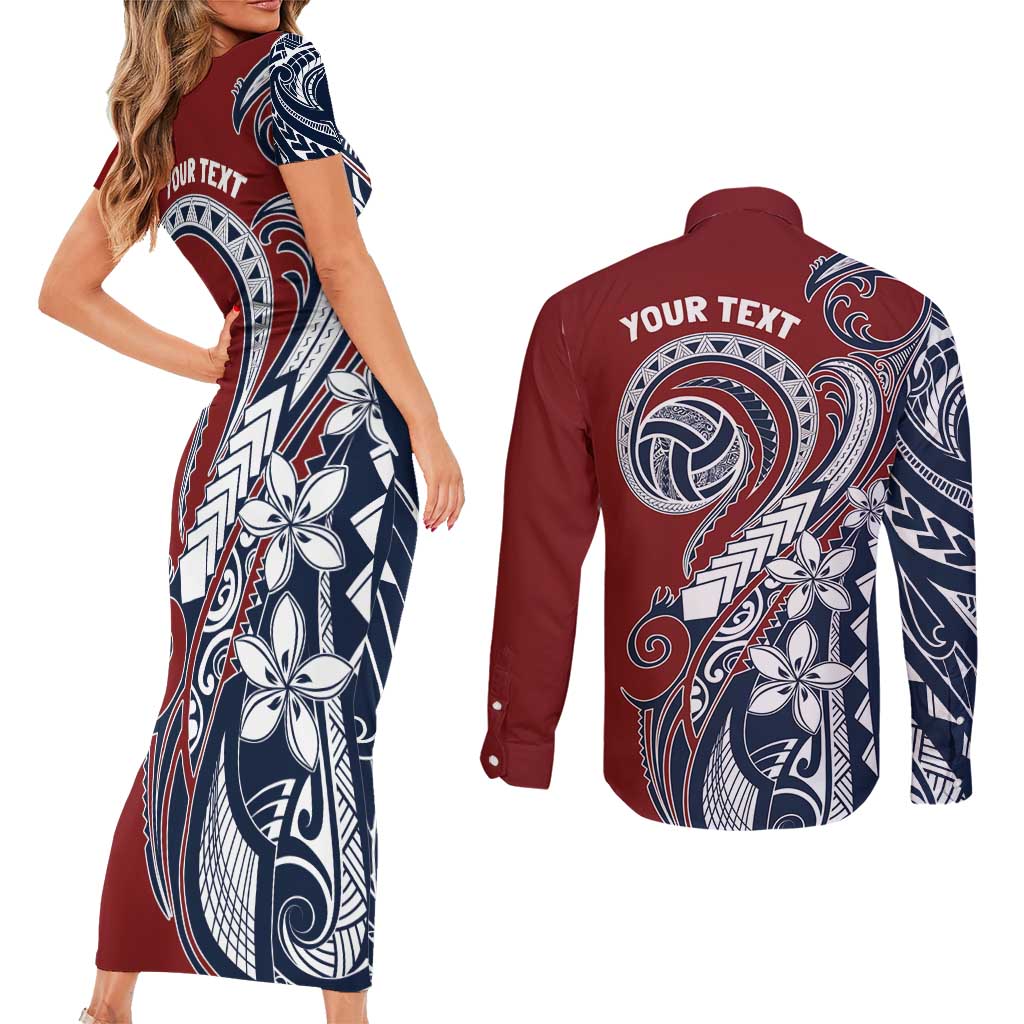 Polynesia Beach Volleyball Personalized Couples Matching Short Sleeve Bodycon Dress and Long Sleeve Button Shirt Special LT7 - Polynesian Pride