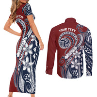 Polynesia Beach Volleyball Personalized Couples Matching Short Sleeve Bodycon Dress and Long Sleeve Button Shirt Special LT7 - Polynesian Pride